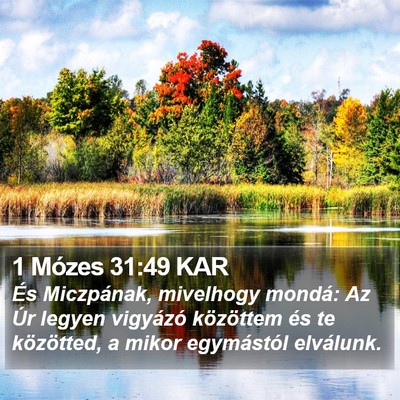1 Mózes 31:49 KAR Bible Verse Image