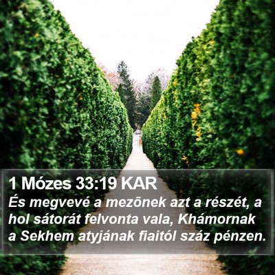 1 Mózes 33:19 KAR Bible Verse Image