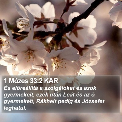 1 Mózes 33:2 KAR Bible Verse Image