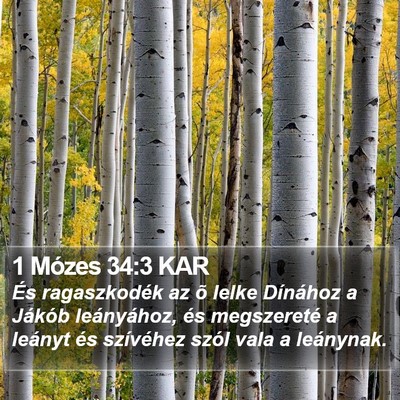 1 Mózes 34:3 KAR Bible Verse Image