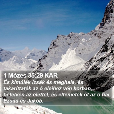1 Mózes 35:29 KAR Bible Verse Image