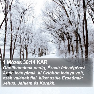 1 Mózes 36:14 KAR Bible Verse Image