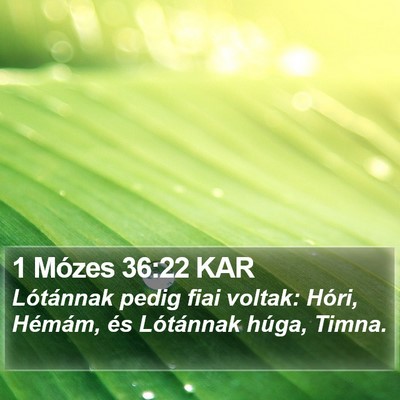 1 Mózes 36:22 KAR Bible Verse Image