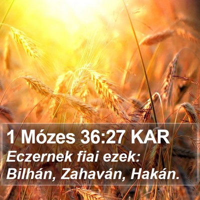 1 Mózes 36:27 KAR Bible Verse Image