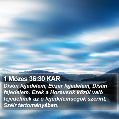 1 Mózes 36:30 KAR Bible Verse Image