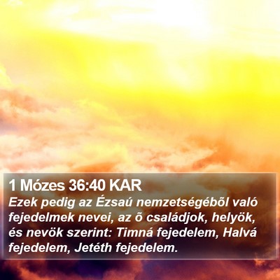 1 Mózes 36:40 KAR Bible Verse Image