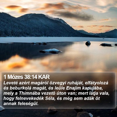 1 Mózes 38:14 KAR Bible Verse Image