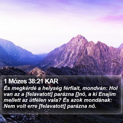 1 Mózes 38:21 KAR Bible Verse Image
