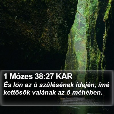1 Mózes 38:27 KAR Bible Verse Image