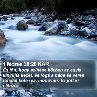 1 Mózes 38:28 KAR Bible Verse Image