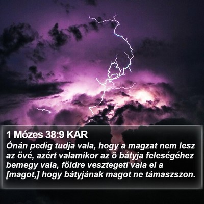1 Mózes 38:9 KAR Bible Verse Image