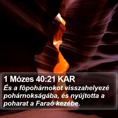 1 Mózes 40:21 KAR Bible Verse Image