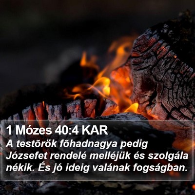 1 Mózes 40:4 KAR Bible Verse Image