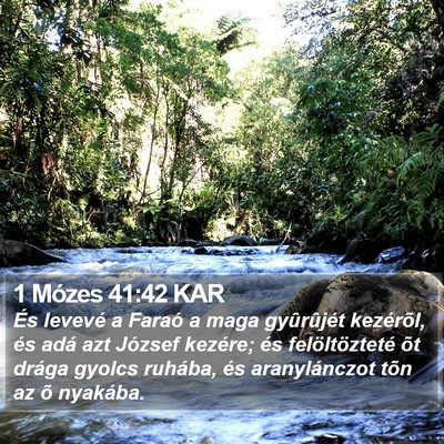 1 Mózes 41:42 KAR Bible Verse Image
