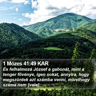 1 Mózes 41:49 KAR Bible Verse Image