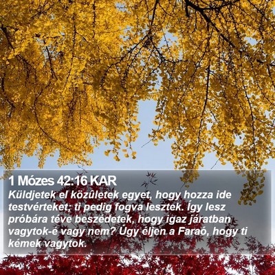 1 Mózes 42:16 KAR Bible Verse Image