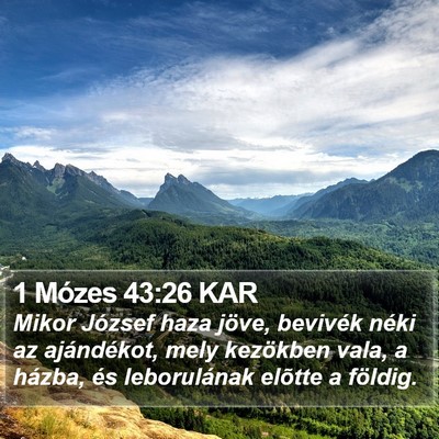 1 Mózes 43:26 KAR Bible Verse Image