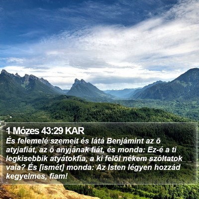 1 Mózes 43:29 KAR Bible Verse Image
