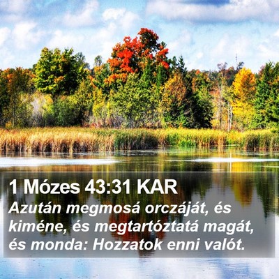 1 Mózes 43:31 KAR Bible Verse Image
