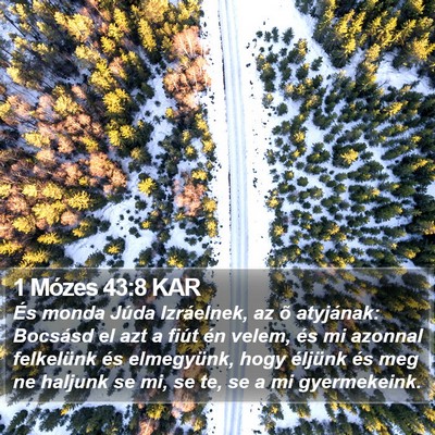 1 Mózes 43:8 KAR Bible Verse Image