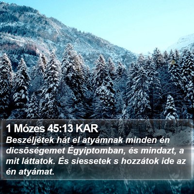 1 Mózes 45:13 KAR Bible Verse Image