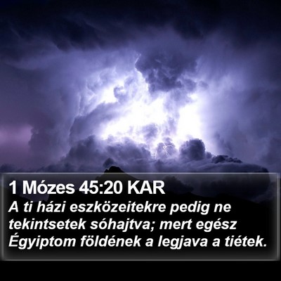 1 Mózes 45:20 KAR Bible Verse Image