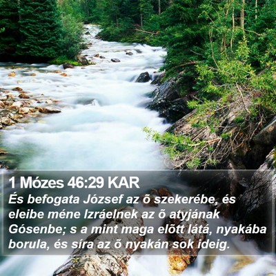 1 Mózes 46:29 KAR Bible Verse Image