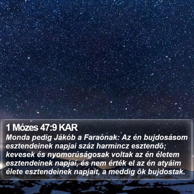 1 Mózes 47:9 KAR Bible Verse Image