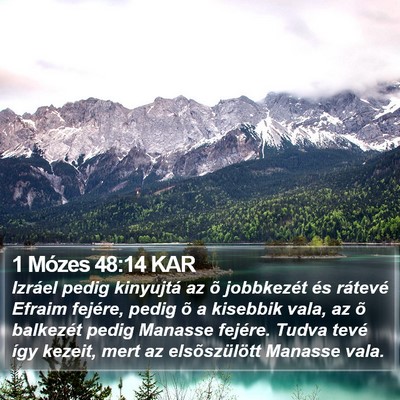 1 Mózes 48:14 KAR Bible Verse Image