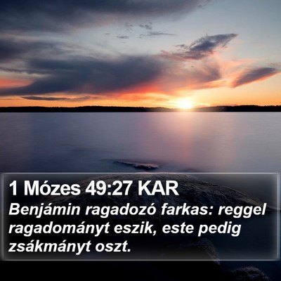 1 Mózes 49:27 KAR Bible Verse Image