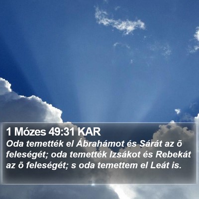 1 Mózes 49:31 KAR Bible Verse Image