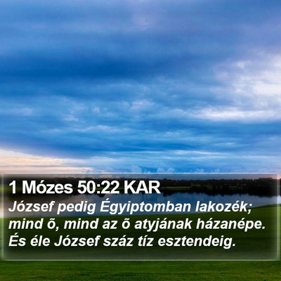 1 Mózes 50:22 KAR Bible Verse Image