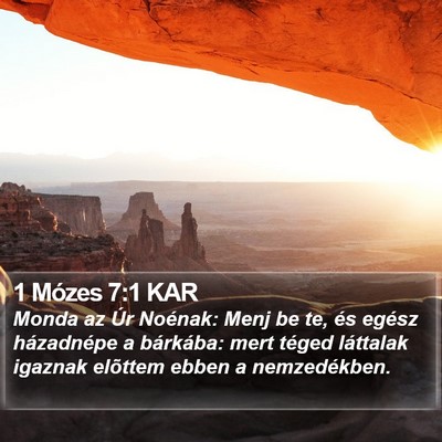1 Mózes 7:1 KAR Bible Verse Image