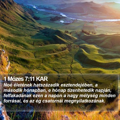 1 Mózes 7:11 KAR Bible Verse Image