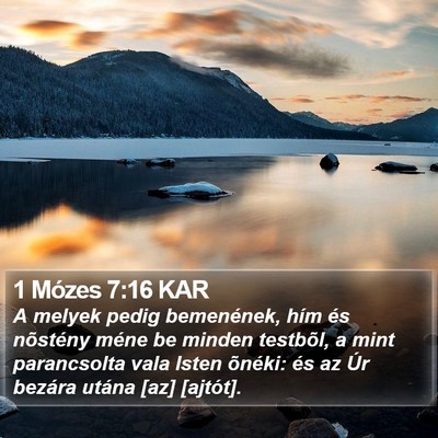 1 Mózes 7:16 KAR Bible Verse Image