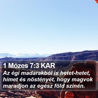 1 Mózes 7:3 KAR Bible Verse Image