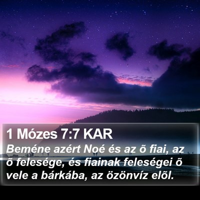 1 Mózes 7:7 KAR Bible Verse Image