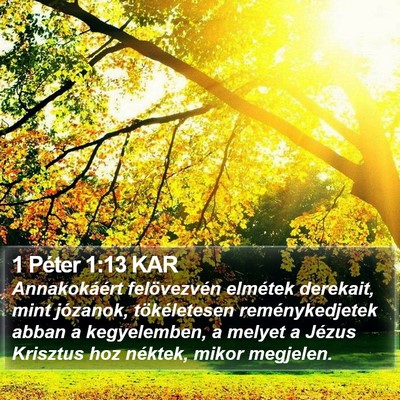 1 Péter 1:13 KAR Bible Verse Image
