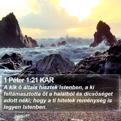 1 Péter 1:21 KAR Bible Verse Image