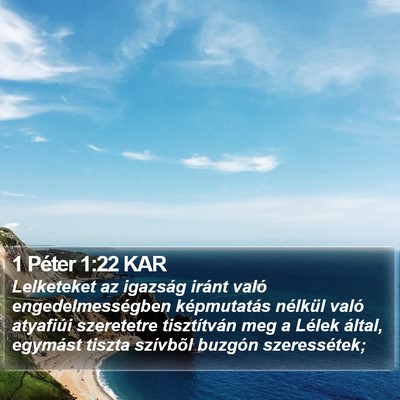 1 Péter 1:22 KAR Bible Verse Image