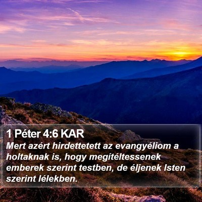 1 Péter 4:6 KAR Bible Verse Image