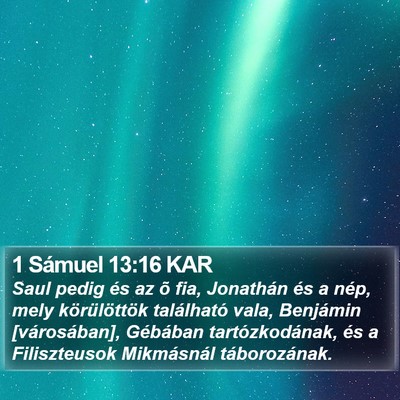1 Sámuel 13:16 KAR Bible Verse Image