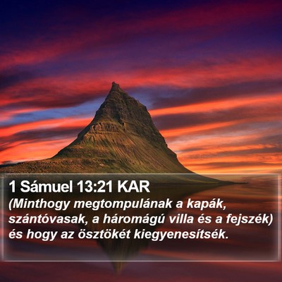 1 Sámuel 13:21 KAR Bible Verse Image