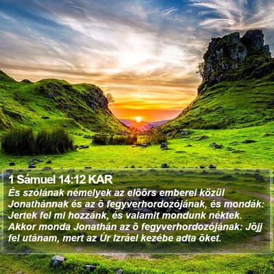 1 Sámuel 14:12 KAR Bible Verse Image