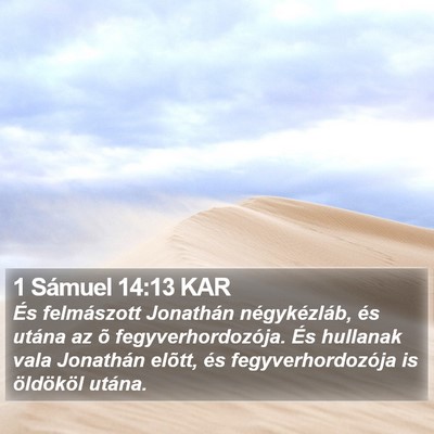 1 Sámuel 14:13 KAR Bible Verse Image