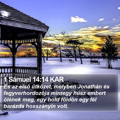1 Sámuel 14:14 KAR Bible Verse Image