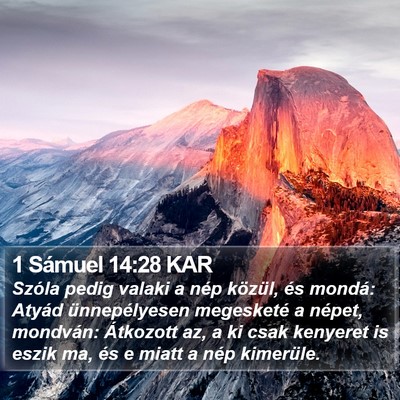 1 Sámuel 14:28 KAR Bible Verse Image