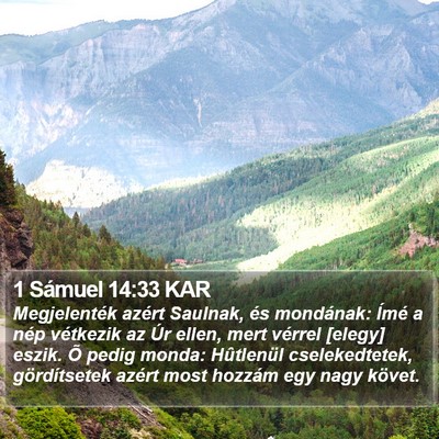 1 Sámuel 14:33 KAR Bible Verse Image