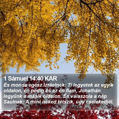 1 Sámuel 14:40 KAR Bible Verse Image