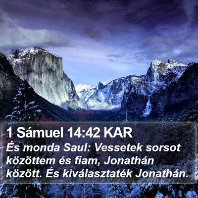 1 Sámuel 14:42 KAR Bible Verse Image